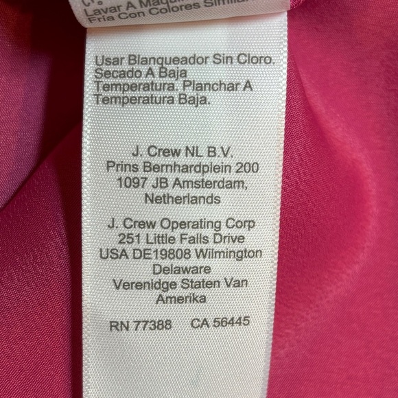 J Crew Womens Long Sleeve V-Neck Ruffle Blouse Size Small Pink Lightweight - Picture 6 of 12